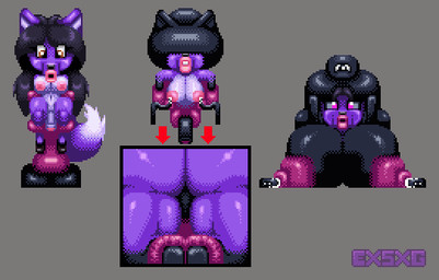 big_breasts big_butt bodily_fluids body_horror brainwashing breast_milking breasts butt close-up corruption duo female herm huge_breasts hyper hyper_breasts intersex lactating lips lipstick makeup milk mind_break mind_control muscular nipples sprite sprite_art tentacles transformation exkrill mugen project_x_love_potion_disaster fan_character kuromaru sorez_(mastersorez) canid canine demon fox humanoid mammal monster digital_media_(artwork) pixel_(artwork) sequence