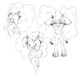 ambiguous_gender anthro big_breasts breasts covering covering_breasts eyeshadow fan_(object) feet female genitals hooved_toes hooves horn long_ears makeup narrowed_eyes nervous nervous_smile nude nude_female shocked solo tail vulva gobigobbo idw_publishing sega sonic_the_hedgehog_(comics) sonic_the_hedgehog_(idw) sonic_the_hedgehog_(series) lanolin_the_sheep_(sonic) bovid caprine mammal sheep hi_res monochrome