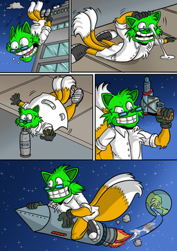 after_transformation anthro big_teeth black_clothing black_footwear black_gloves black_handwear black_shoes black_sneakers blue_eyes building cartoon_physics clothing coat constricted_pupils crazed_look earth enjoying eyewear falling flattened footwear fur glasses gloves green_head grey_eyewear grey_glasses grin gun handwear helium_tank inflation lab_coat loki_mask male mask mask_transformation night outside personality_change planet pupils ranged_weapon riding_rocket rocket shoes skyscraper small_pupils smile solo star street toothy_grin topwear transformation transformative_mask weapon wearing_glasses wide_eyed yellow_body yellow_fur guladibujante sega sonic_the_hedgehog_(series) the_mask miles_prower canid canine fox mammal 2025 absurd_res colored comic crossover hi_res