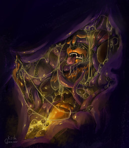 anthro anthro_pred bodily_fluids dripping fangs foam goo_drip guts horn inside_stomach larger_anthro larger_male larger_pred male male_pred male_prey muscular muscular_anthro muscular_male organs purple_body purple_flesh purple_insides purple_internal red_eyes saliva saliva_drip saliva_string sharp_teeth size_difference slime soft_vore spiked_tail spikes spikes_(anatomy) stomach stomach_acid stomach_tentacles tail teeth tentacles tongue tongue_out vore wet willing_pred willing_prey koshquasar mythology devourer_(razor_koopa) vtfur dragon goo_creature goo_dragon mythological_creature mythological_scalie scalie absurd_res hi_res