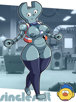 areola black_clothing black_eyes black_legwear black_thigh_highs blue_hair bodily_fluids breasts clothed clothing disembodied_head eyelashes factory female female_focus female_humanoid genitals glistening glistening_areola glistening_breasts glistening_nipples glistening_shoulders grey_body grey_breasts grey_nipples grey_nose grey_vulva hair humanoid_genitalia humanoid_vulva id_card innie_vulva inside legwear looking_at_viewer metallic_body nipples not_furry orange_clothing orange_nose orange_topwear orange_vest outline pink_tongue pupils raised_clothing round_nose screencap screencap_background small_pupils smile solo standing sweat text thick_thighs thigh_highs tongue topwear vest vulva white_outline white_sclera wide_hipped_female wide_hipped_humanoid yellow_body yellow_ears singlesalt don't_hug_me_i'm_scared claire_(dhmis) yellow_guy_(dhmis) animate_inanimate humanoid living_tool living_wrench 2024 3:4 absurd_res artist_name digital_drawing_(artwork) digital_media_(artwork) hi_res shaded watermark