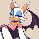 anthro armwear breasts cleavage cleavage_overflow clothed clothing elbow_gloves eyeshadow female gloves hair half-closed_eyes handwear looking_aside makeup narrowed_eyes sitting solo suit tan_body tan_skin white_hair wings zzavok sega sonic_the_hedgehog_(series) rouge_the_bat bat mammal 1:1 2020 sketch