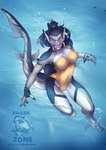 anthro big_breasts bionic_arm bionics breasts clothing cybernetic_arm cybernetic_limb cybernetics detailed_background female fin fish_tail looking_at_viewer machine one-piece_swimsuit patreon_logo patreon_username sea solo swimming swimwear teeth text underwater water darkempiren sharkzone patreon tavi_(sharkzone) fish marine shark absurd_res english_text hi_res