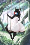 absurd_res anthro bear breasts bubble_butt butt female forest giant_panda heterochromia hi_res light looking_at_viewer loy_miyazaki mammal nude okioppai plant solo sunlight swing thick_thighs tree wide_hips