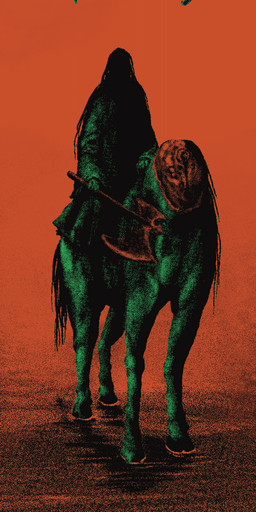 ambiguous_gender axe black_hair duo feral gore hair headless hooves horror_(theme) horseback_riding long_hair riding tail wounded plastiboo vermis_(plastiboo) vermis_iii equid equine horse human mammal hi_res official_art