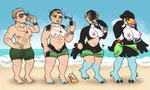 anthro basic_sequence beach beak beak_growth big_breasts black_body black_feathers blonde_hair breast_growth breasts bulge clothing confusion drinking expansion eyewear feathers female four_frame_sequence gender_transformation genitals growth hair hair_shrinking linear_sequence male mtf_transformation nipples nude penis penis_to_vagina_tf pussy solo species_transformation sunglasses surprised_expression swimming_trunks swimwear thick_thighs thigh_expansion transformation transformation_sequence white_body white_feathers winged_arms wings celsty nintendo pokemon generation_7_pokemon human mammal pokemon_(species) toucannon 5:3 colored sequence