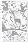 anthro blush clothed clothing dialogue drill featureless_crotch female machine panties panties_down partially_clothed puppet underwear underwear_down euf-dreamer idw_publishing sega sonic_the_hedgehog_(comics) sonic_the_hedgehog_(idw) sonic_the_hedgehog_(series) belle_the_tinkerer fan_character jewel_the_beetle arthropod badnik beetle domestic_cat felid feline felis insect mammal 2024 greyscale hi_res monochrome