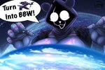 5_fingers anthro breasts female fingers fur macro planet purple_body purple_fur solo speech_bubble terra_macro text nightlyflare epic_games fortnite raven_team_leader bear mammal 2024 hi_res