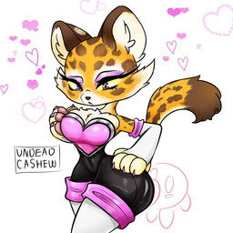:< anthro big_breasts blush breasts claws cleavage clothed clothing cosplay countershading dress duo eyelashes eyeshadow female hand_on_hip heart_symbol looking_at_breasts makeup markings purple_eyeshadow simple_background size_difference spots spotted_body standing thick_thighs white_background undead_cashew kirby_(series) kirby_and_the_forgotten_land nintendo sega sonic_the_hedgehog_(series) clawroline kirby rouge_the_bat felid leopard mammal pantherine 1:1 2022 crossover digital_drawing_(artwork) digital_media_(artwork) unavailable_at_source