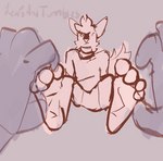 ambiguous_gender animated anthro canid canine feet female first_person_view flat_colors foot_fetish fox heart_symbol imminent_tickling leapsandtumbles mammal muffy_(leapsandtumbles) short_playtime simple_background smile smiling_at_viewer
