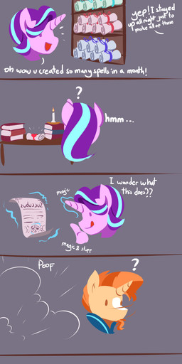 dialogue duo female heart_symbol horn question_mark scroll text burgerkiss conditional_dnp friendship_is_magic hasbro my_little_pony mythology starlight_glimmer_(mlp) equid equine mammal mythological_creature mythological_equine unicorn 2017 digital_media_(artwork) english_text hi_res