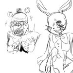 anthro bunnydead feet foot_fetish foot_play footjob group male male/male penile sex five_nights_at_freddy's five_nights_at_freddy's:_help_wanted scottgames dreadbear_(fnaf) glitchtrap bear lagomorph leporid mammal rabbit 1:1 hi_res monochrome