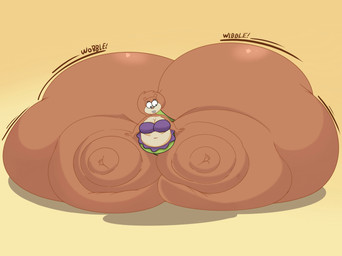 anthro belly big_belly big_breasts big_butt big_tail black_eyes bottomwear bra breasts brown_body brown_ears brown_tail buckteeth butt clothing eyelashes fat_rolls female front_view green_clothing green_panties green_underwear hand_on_leg hand_on_own_leg hand_on_own_thigh hand_on_thigh huge_butt huge_thighs hyper hyper_butt hyper_thighs motion_lines multicolored_body navel overweight overweight_anthro overweight_female panties pink_nose purple_bottomwear purple_bra purple_clothing purple_skirt purple_underwear simple_background sitting skirt solo sunken_limbs tail tan_background tan_body teeth thick_thighs tight_clothing two_tone_body underwear itsyairishboi nickelodeon spongebob_squarepants sandy_cheeks mammal rodent sciurid tree_squirrel 2026 cel_shading colored digital_media_(artwork) hi_res shaded