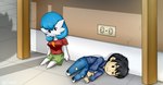 black_hair blue_hair damage detailed_background doll female hair lying_on_ground male not_furry on_ground orange_eyes ragged_clothing sad spider_web zero_pictured baterco nintendo pokemon baterco_(baterco) lucinda_(baterco) gardevoir generation_3_pokemon human mammal pokemon_(species) shiny_pokemon 2022 hi_res