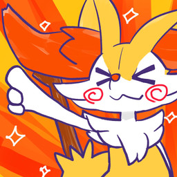 :3 >_< ambiguous_anthro ambiguous_gender anthro biped blush blush_stickers eyes_closed gesture hand_gesture object_in_tail pointing simple_background solo sparkles spiral_blush stick stick_in_tail tail annyui0611 nintendo pokemon braixen canid generation_6_pokemon mammal pokemon_(species) 1:1 2024 bust_portrait digital_drawing_(artwork) digital_media_(artwork) hi_res portrait