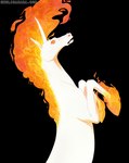 ambiguous_gender black_background feral fire flaming_hair flaming_hooves flaming_mane hooves horn pseudo_hair pseudo_mane simple_background solo text white_body cockrocket mythology nintendo pokemon equid equine generation_1_pokemon mammal mythological_creature mythological_equine pokemon_(species) rapidash unicorn 2010 acrylic_painting_(artwork) digital_media_(artwork) painting_(artwork) traditional_media_(artwork) url