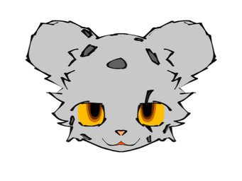 anthro eye_scar facial_scar fur grey_body grey_fur grey_markings male markings orange_eyes pink_nose round_ears scar simple_background solo felid leopard mammal pantherine 4:3 headshot_portrait portrait