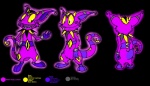 anthro biped color_swatch fur glowing incubeing male pink_body pink_fur pynt solo spikes tail text yellow_eyes physcadellica demi canid canine fox mammal reptile scalie snake digital_media_(artwork) english_text full-length_portrait model_sheet portrait