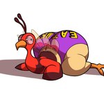 1:1 anthro avian big_butt bipedal_feral bird butt clothing feathers feral galliform huge_butt kylefrommicrosoft lying male miitopia nintendo on_front panties phasianid red_body red_feathers smug solo suggestive turkey twerkey underwear