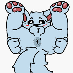 anthro anus anus_focus blush butt male male/male paws solo spread_anus spread_butt spreading mushroomwolf changed_(video_game) ruffle_(mushroomwolf) squid_dog_(changed) 1:1 animated low_res