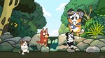 anthro detailed_background female group male nature nature_background young zankandreas bluey_(series) calypso_(bluey) jack_russell_(bluey) mackenzie_border_collie rusty_(bluey) canid canine canis domestic_dog mammal pastoral_dog 16:9 hi_res widescreen