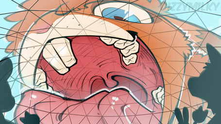 ambiguous_gender blue_eyes bodily_fluids group macro macro_anthro micro open_mouth saliva silhouette solo_focus teeth tongue tongue_out uvula whiskers dizzymilky mammal rodent sciurid tree_squirrel 16:9 absurd_res hi_res widescreen male_(lore)