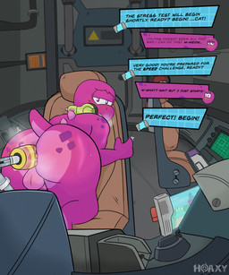 anal anal_penetration anthro backsack balls bent_over big_butt butt detailed_background dialogue genitals huge_butt inside lube lube_in_ass machine male penetration presenting rear_view sex_toy solo vibrating hoaxy gameoverse glitch_productions gobbles_(gameoverse) dinosaur prehistoric_species reptile scalie absurd_res hi_res