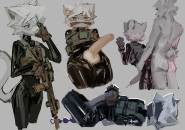 anal anal_beads anthro armor arms_tied_behind_back balls bdsm big_penis black_clothing blindfold bodily_fluids body_armor bondage bound chest_rig clothed clothed/nude clothed_sex clothing covered_eyes covered_mouth cum cumshot duo ejaculation eyewear fully_clothed fur gag genital_fluids genitals glasses gloves gun hair hands_tied handwear humanoid_genitalia humanoid_penis hung_bottom latex latex_clothing long_tail lying male male/male multiple_poses nude penis pose ranged_weapon rifle rope rope_gag sex sex_toy short_tail solo standing submissive submissive_male tail tail_tuft thin_tail tuft weapon white_body white_fur panzery25 domestic_cat felid feline felis mammal 2025 absurd_res hi_res multiple_scenes