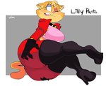 anthro biped boots bottomwear butt clothing female footwear high_heeled_boots high_heels holding_butt jacket leather leather_boots leather_clothing leather_footwear legwear pants shoes solo thigh_boots thigh_highs topwear vimhomeless lilly_(vimhomeless) domestic_cat felid feline felis mammal 2019 hi_res