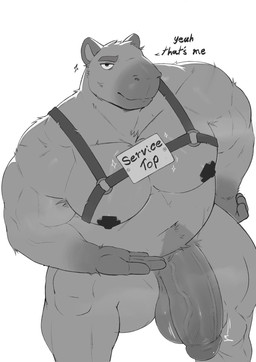 anthro areola balls barazoku bedroom_eyes belly bent_leg biceps big_balls big_muscles big_penis deltoids dialogue eyebrows flaccid fur genitals glans hand_on_hip harness huge_balls huge_muscles huge_penis humanoid_genitalia humanoid_penis inviting long_penis looking_at_viewer male motion_lines musclegut muscular muscular_anthro muscular_male narrowed_eyes navel nude overweight overweight_anthro overweight_male pasties pecs penis presenting presenting_penis seductive service_dog_harness service_top simple_background smile solo sparkles standing text thick_arms thick_penis thick_thighs throbbing throbbing_penis tuft vein veiny_penis white_background doggonut capybara caviid mammal rodent 2025 english_text greyscale hi_res monochrome