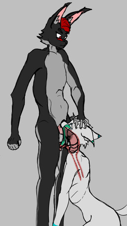 anthro asphyxiation black_body black_fur blue_eyes bodily_fluids choking choking_on_penis crying deep_throat dislocation duo fellatio forced forced_oral fur hair holding_hair holding_head kneeling male male/male oral oral_penetration penetration penile rape red_eyes scared sex short_hair swallowing_penis_while_deepthroat tears teeth tongue tongue_out tongue_out_fellatio touching_hair white_body white_fur izzym domestic_cat felid feline felis mammal 9:16 colored_sketch hi_res sketch