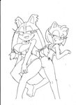 5_toes amy_rose anthro badger barefoot big_breasts bikini black_and_white breasts butt cleavage clothed clothing digital_media_(artwork) duo eulipotyphlan feet female female/female fur hair hedgehog hi_res mammal monochrome mustelid musteline open_mouth sega sonic_boom sonic_the_hedgehog_(series) sticks_the_jungle_badger superbunnygt swimwear toes