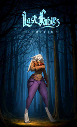 anthro clothed clothed_female clothing female forest forest_background fur nature nature_background night plant solo standing text thick_thighs tree white_body white_fur wide_hips worried_look thewyvernsweaver last_fables eni_siverets_(last_fables) hare lagomorph leporid mammal cover digital_media_(artwork) hi_res video_game_cover
