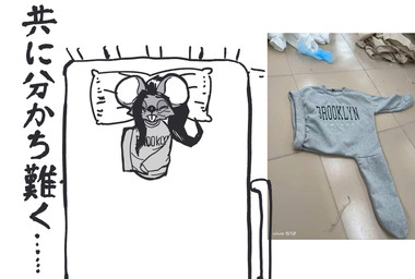 anthro bed biped clothed clothed_anthro clothed_female clothing eyes_closed female fur furniture hair lying lying_on_bed on_back on_bed pillow sleeping solo teeth whiskers el-k baki_the_grappler brooklyn_sweater meme_clothing ratricia_(el-k) mammal mouse murid murine rodent 2025 digital_drawing_(artwork) digital_media_(artwork) hi_res meme