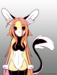 anthro clothing female hair legwear orange_hair simple_background solo luna777 taratsu_(character) moondog