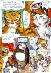 2014 anthro areola bear better_late_than_never big_breasts blush breasts cleavage clothed clothing comic daigaijin dialogue dreamworks ellipsis english_text felid female fondling fur giant_panda group heart_symbol kung_fu_panda ladies_of_the_shade leopard male mammal master_po_ping master_tigress multicolored_body multicolored_fur nude open_mouth painting_(artwork) pantherine snow_leopard song_(kung_fu_panda) speech_bubble star_eyes text tiger tongue tongue_out traditional_media_(artwork) transformation watercolor_(artwork)