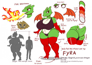 anthro anthrofied big_breasts big_butt breasts butt clothing female huge_breasts legwear navel non-mammal_navel simple_background solo stockings tail text thick_thighs thong topwear underwear wide_hips wings dragonfron dig_dug mythology fyra_(dragonfron) dragon fygar mythological_creature mythological_scalie reptile scalie digital_media_(artwork) english_text hi_res model_sheet