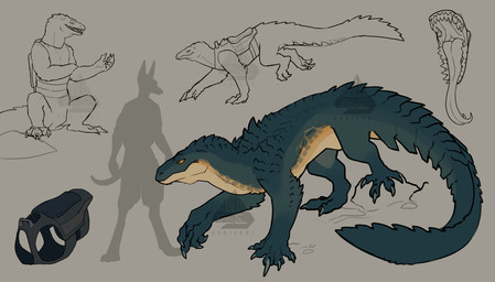 claws dewlap_(anatomy) feral male mount saddle scales sitting solo tongue tongue_out walking robieroi scalie absurd_res hi_res model_sheet