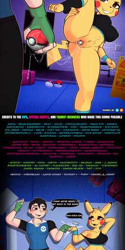 anthro anus athletic_wear bodily_fluids brown_eyes cavity_storage clitoris clothed clothing cum cum_in_vagina cum_inside cum_on_penis duo female genital_fluids genitals gym male male/female partially_clothed penetration penis pokeball pokeball_insertion pokeball_sex_toy pokelust_(kevwrite) pubes raised_leg sex_toy text vaginal vaginal_fluids vaginal_storage vulva yellow_body kevwrite nintendo pokemon dash_ketchup_(kevwrite) fan_character pokemon_trainer generation_1_pokemon pikachu pokemon_(species) absurd_res english_text hi_res huge_filesize