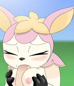 animated_gif anthro anthro_penetrated anthrofied areola biped black_nose blush blush_lines bodily_fluids breast_play breasts cum cum_in_hair cum_in_mouth cum_inside cum_on_breasts cum_on_face cum_taste cumshot disembodied_penis drinking drinking_cum duo ejaculation erection eyes_closed fellatio female female_focus female_penetrated genital_fluids genitals hair humanoid_genitalia humanoid_penis interspecies licking_cum looking_at_viewer male male/female male_on_anthro male_penetrating male_penetrating_female nipples one_eye_closed oral oral_penetration orgasm penetration penile penis pink_areola pink_nipples pokemorph pokephilia saliva sex solo_focus titfuck alfa995 nintendo pokemon deer deerling generation_5_pokemon mammal pokemon_(species) spring_deerling 2d_animation animated motion_tweening short_playtime