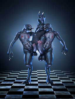 2_toes 4_fingers abs anthro areola ball_size_difference balls big_areola big_balls big_penis bodily_fluids checkered checkered_floor claws cum cum_on_penis digitigrade duo erection feet fingers flexible genital_fluids genitals glistening glistening_body glistening_skin grey_body grey_skin holding_another's_leg holding_leg huge_penis looking_at_another male male/male nipples not_furry on_one_leg open_mouth pecs penile penis penis_size_difference penises_touching raised_leg red_areola red_nipples sharp_teeth splits spread_legs spreading standing teeth thick_thighs throbbing throbbing_balls throbbing_penis toes vein veiny_penis wide_hips zelyonka akkoarcade_(modeler) halo_(series) microsoft xbox_game_studios alien sangheili 3d_(artwork) absurd_res digital_media_(artwork) full-length_portrait hi_res portrait source_filmmaker_(artwork) watermark