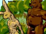 2007 ? anthro balls bear bojog chubby erection forest fur gay golden_shower grass interspecies lagomorph male nipples nude open_mouth outside peeing penis predator/prey_relations public rabbit sex sky smile tree urine watersports wet
Rating: Explicit
Score: 5
User: megadeth
Date: December 14, 2013