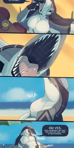 abdominal_bulge aircraft alcohol anthro anthro_pred beach belly beverage big_belly bodily_fluids breasts burping cocktail cocktail_glass container cup drinking_glass duo eyes_closed featureless_breasts female female_pred first_person_view glass glass_container glass_cup grey_body gulp_(sound_effect) hand_on_belly human_prey internal machine martini neck_bulge open_mouth oral_vore outside prey_pov rumbling_stomach saliva sea sitting slorsh solo_focus stomach_acid swallowing teeth text tongue vehicle vore water white_body dolphinproject isabelle_(lavothesergal) lavothesergal aeromorph human living_aircraft living_machine living_vehicle mammal 2026 absurd_res comic english_text hi_res sequence signature