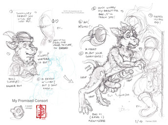 anthro armor aroused balls boots cape cloak clothing dialogue duo erection experience footwear foreskin gameplay_mechanics genitals handjob hat headgear headwear heart_symbol helmet level_up leveling male male/male penile penis player_character pratling_pate sex shoes size_difference size_play text fennec_(artist) elden_ring fromsoftware boc_the_seamster canid canine demi-human_(elden_ring) fox mammal true_fox hi_res traditional_media_(artwork)