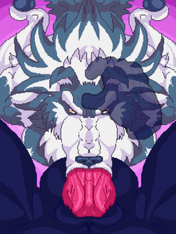 anthro balls big_balls big_penis black_nose bodily_fluids consistent_pov cum duo erection fellatio first_person_view flexing genital_fluids genitals hair huge_penis kneeling knot knotted_penis male male/male male_penetrated male_penetrating male_penetrating_male male_pov manly mature_anthro mature_male open_mouth oral oral_only oral_penetration penetrating_pov penetration penile penile_penetration penis penis_in_mouth precum sex simple_background spread_legs spreading thick_penis vein veiny_penis white_hair yellow_eyes hungothenomster capcom darkstalkers jon_talbain canid canine canis domestic_dog ghost mammal spirit wolf animated digital_media_(artwork) pixel_(artwork) pixel_animation