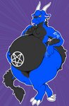 abstract_background anthro belly big_belly bottom_heavy claws ear_piercing ear_ring fur male occult_symbol overweight pentagram piercing ring_piercing solo symbol tail tattoo thick_thighs wide_hips purplelove_(artist) mythology markus_mccraig_(scales) demon dragon furred_dragon furred_scalie mythological_creature mythological_scalie scalie wingless_dragon hi_res