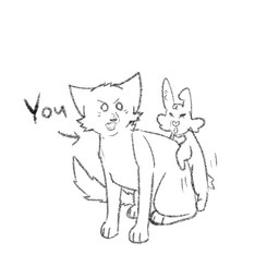 ambiguous/ambiguous ambiguous_gender duo feral feral_on_feral frown humping simple_background toony white_background young igotthebooty warriors_(book_series) fan_character hoppykit_(igotthebooty) domestic_cat felid feline felis lagomorph leporid mammal rabbit 1:1 2026 black_and_white monochrome