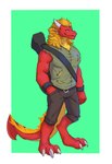 anthro blonde_hair hair lute male musical_instrument paws plucked_string_instrument red_body red_scales scales solo string_instrument tail european_mythology mythology romans_christmas anzox dragon mythological_creature mythological_scalie scalie western_dragon absurd_res hi_res