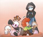 alternate_universe ambiguous_gender bodily_fluids bone bottomwear clothed clothing denim denim_bottomwear denim_clothing footwear group jeans not_furry pants robe shoes simple_background skeleton slippers sneakers sweat sweater topwear thegreatrouge altertale undertale undertale_(series) chara_(undertale) frisk_(undertale) gaster papyrus_(undertale) sans_(altertale) sans_(undertale) animated_skeleton human humanoid mammal monster undead hi_res