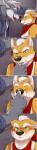 2017 anthro bandanna basic_sequence black_nose blush boop brown_nose canid canine canis clothing duo eclipticafusion four_frame_image four_frame_sequence fox fox_mccloud glistening glistening_nose hi_res kerchief licking licking_lips linear_sequence male male/male mammal neckerchief nervous nintendo nose_boop scarf self_lick sequence size_difference star_fox tongue tongue_out wolf wolf_o'donnell